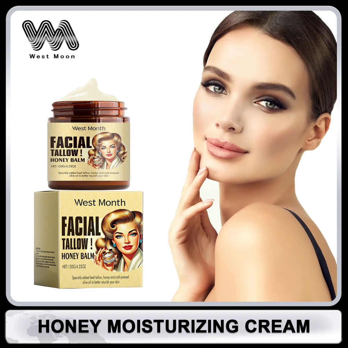 Beef Tallow Face Cream Lasting Moisturizing Soothing Repair Damaged Sk