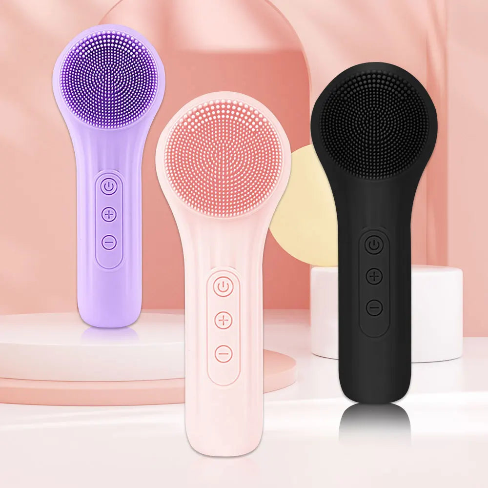 Sonic Silicone Facial Brush Cleaner Vibration Roller Massage Pore Deep