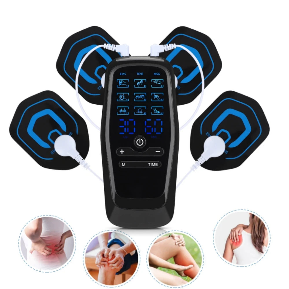 Electric Muscle Stimulator EMS & TENS Unit Pulse Massager for