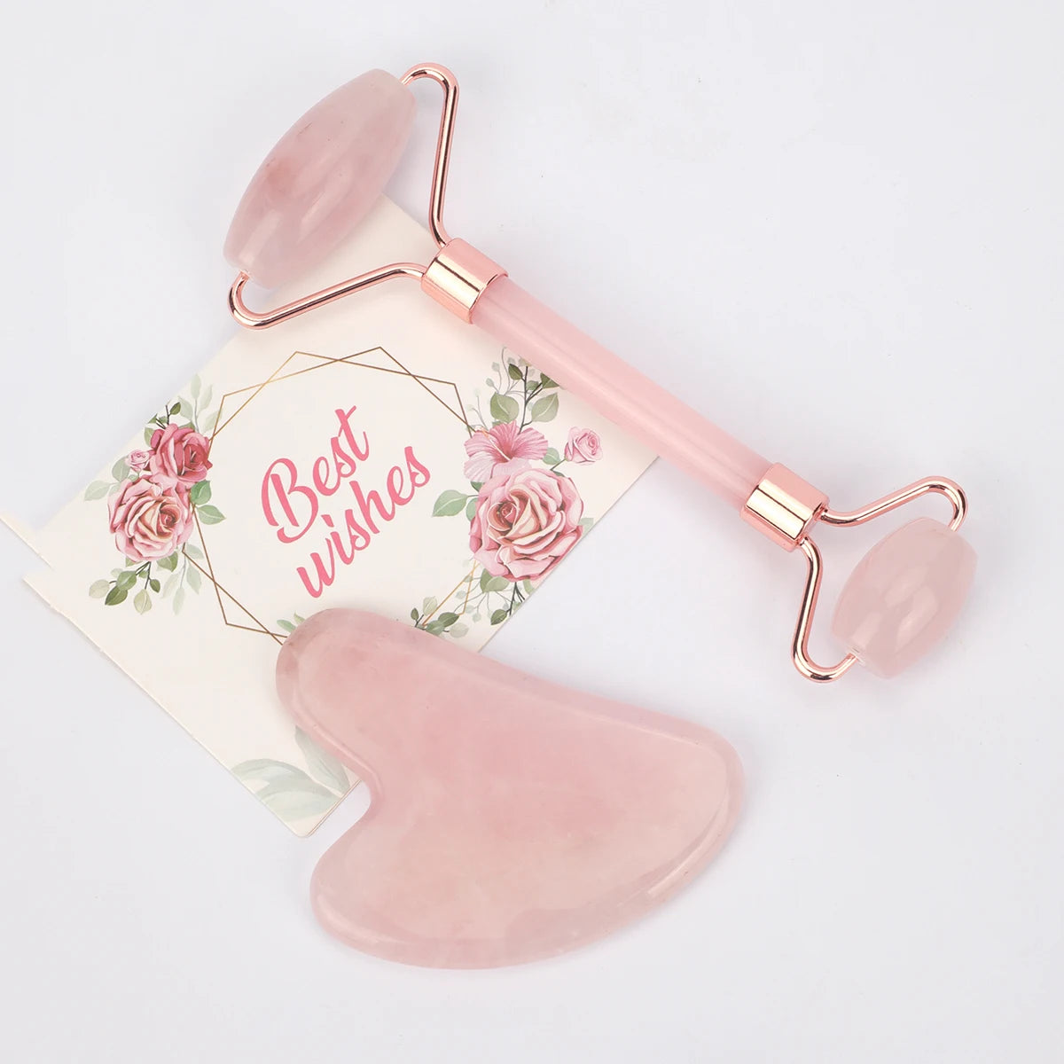 Natural Jade Face Roller Gua Sha Scraper Set Face Neck